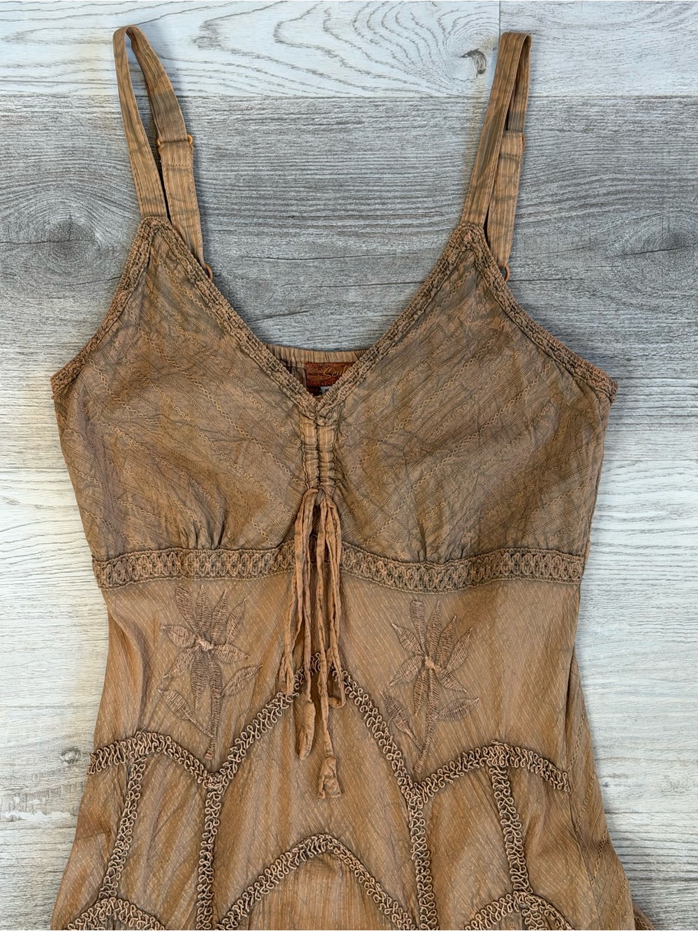 Scully Women’s Long Spaghetti Strap 100% Cotton Dress Copper Brown Size S - Picture 6 of 14